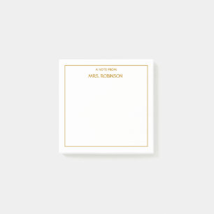 Gepersonaliseerde lerarennaam Professioneel Goud S Post-it® Notes