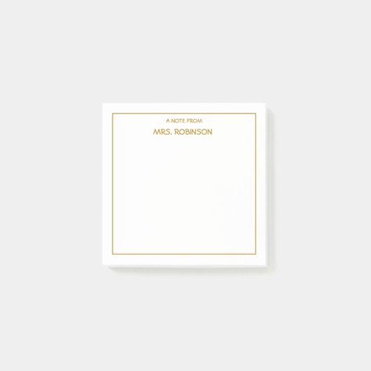 Gepersonaliseerde lerarennaam Professioneel Goud S Post-it® Notes (Voorkant)