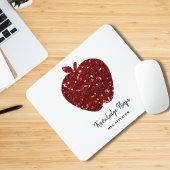 Gepersonaliseerde lerarennaam Red Apple Faux Glitt Muismat