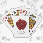 Gepersonaliseerde lerarennaam Red Apple Faux Glitt Pokerkaarten