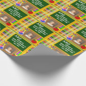 Gepersonaliseerde lerarennaam Sentiment Foto Cadeaupapier (Hoek)