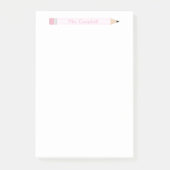 Gepersonaliseerde lerarennotities, Pink Pencil Tea Post-it® Notes (Voorkant)