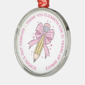 Gepersonaliseerde lerarenpensioen metalen ornament (Links)