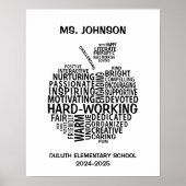 Gepersonaliseerde lerarenwaardering Typografie App Poster (Voorkant)