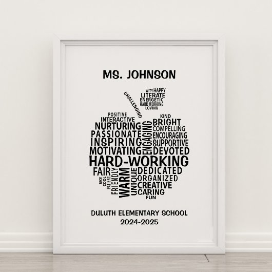 Gepersonaliseerde lerarenwaardering Typografie App Poster