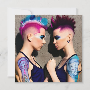 Gepersonaliseerde lesbische bruiloft LGBTQIA+ Foto Kaart