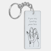 Gepersonaliseerde lesbische koppel matching sleutelhanger (Voorkant Links)