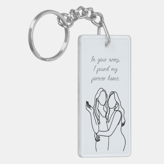 Gepersonaliseerde lesbische koppel matching sleutelhanger (Voorkant Links)