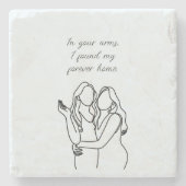 Gepersonaliseerde lesbische koppel matching stenen onderzetter (Voorkant)