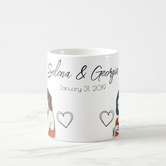 Gepersonaliseerde lesbische matching koffiemok (Center)