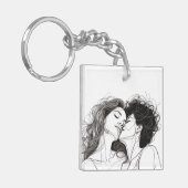 Gepersonaliseerde lesbische paar acryl Sleutelhang Sleutelhanger (Voorkant Links)
