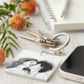 Gepersonaliseerde lesbische paar acryl Sleutelhang Sleutelhanger (Voorkant Rechts)