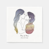 Gepersonaliseerde lesbische paar in liefde minimal servet (Voorkant)