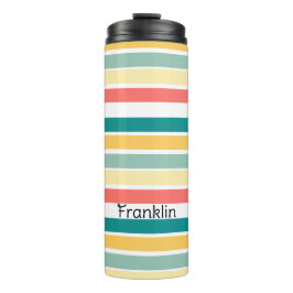 Gepersonaliseerde Let's Get Beachy Stripes Thermosbeker
