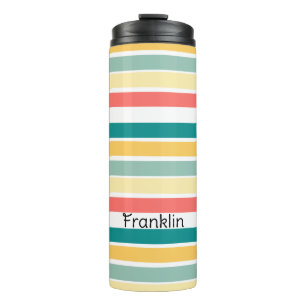 Gepersonaliseerde Let's Get Beachy Stripes Thermosbeker
