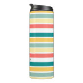 Gepersonaliseerde Let's Get Beachy Stripes Thermosbeker (Geroteerd rechts)