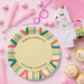 Gepersonaliseerde Let's Get Beachy veelkleurig Papieren Bordje (Feest)