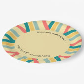 Gepersonaliseerde Let's Get Beachy veelkleurig Papieren Bordje (Gekanteld)