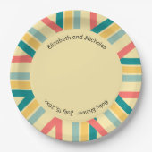 Gepersonaliseerde Let's Get Beachy veelkleurig Papieren Bordje (Voorkant)