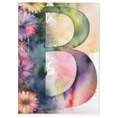 Gepersonaliseerde letter B Bloemen Waterverf Leraa Klembord (Achterkant)