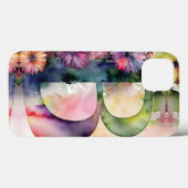 Gepersonaliseerde letter B Elegante Bloemen Waterv Case-Mate iPhone Case (Achterkant (horizontaal))