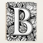 Gepersonaliseerde letter B Floral Tattoo Designer Planner (Voorkant)
