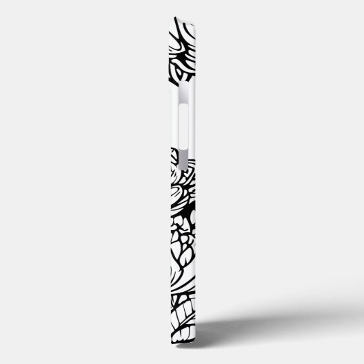 Gepersonaliseerde letter B Zwart Wit Tattoo Bloeme Case-Mate iPhone Case (Achterkant / Links)