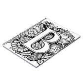 Gepersonaliseerde letter B Zwart Wit Tattoo Bloeme Notitieboek (Linkerzijde)