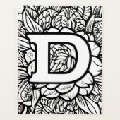 Gepersonaliseerde letter D Bloemen Tattoo Zwart n  Planner (Voorkant)