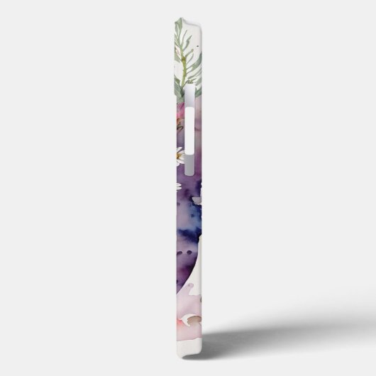 Gepersonaliseerde letter D Elegante Bloemen Waterv Case-Mate iPhone Case (Achterkant / Links)