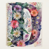 Gepersonaliseerde letter D Floral Waterverf Notiti Planner (Voorkant)