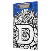 Gepersonaliseerde letter D Glitter Floral Tattoo S Klembord (Links)