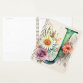 Gepersonaliseerde letter J Floral Waterverf Notiti Planner (Display)