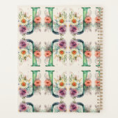Gepersonaliseerde letter J Floral Waterverf Notiti Planner (Achterkant)