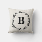 Gepersonaliseerde letter krans grijs Sierkussen (Voorkant)