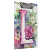Gepersonaliseerde letter L Bloemen Waterverf Leraa Klembord (Rechts)