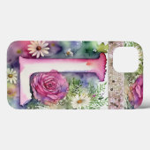 Gepersonaliseerde letter L Elegante Bloemen Waterv Case-Mate iPhone Case (Achterkant (horizontaal))