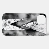 Gepersonaliseerde letter M Elegante Bloemen Waterv Case-Mate iPhone Case (Achterkant (horizontaal))
