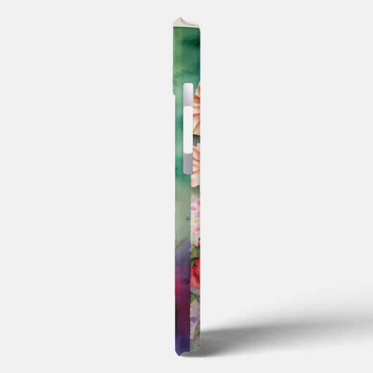 Gepersonaliseerde letter M Elegante Bloemen Waterv Case-Mate iPhone Case (Achterkant / Links)