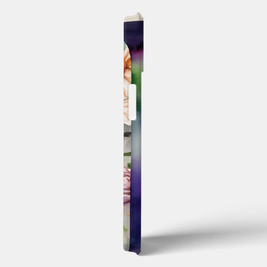 Gepersonaliseerde letter M Elegante Bloemen Waterv Case-Mate iPhone Case (Achterkant / Rechts)