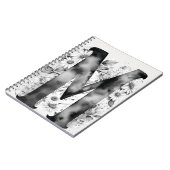Gepersonaliseerde letter M Floral Waterverf Notiti Notitieboek (Linkerzijde)