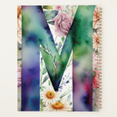 Gepersonaliseerde letter M Floral Waterverf Notiti Planner (Achterkant)