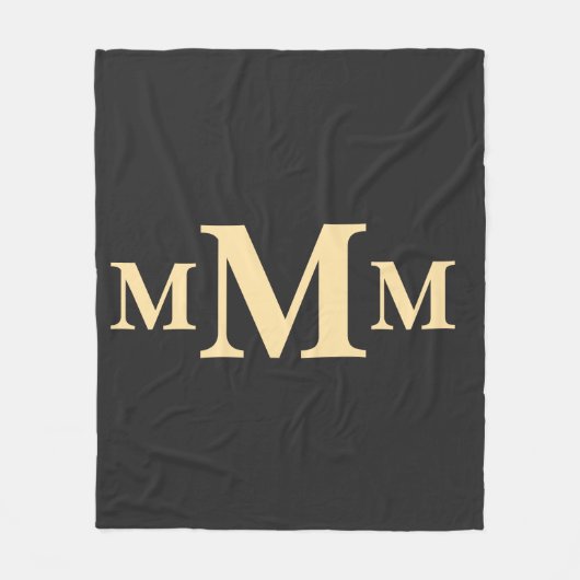 Gepersonaliseerde letter "M" monogram Sjabloon Fleece Deken (Voorkant)