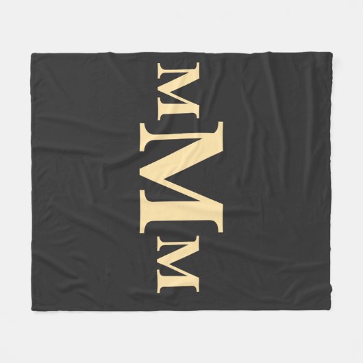 Gepersonaliseerde letter "M" monogram Sjabloon Fleece Deken (Voorkant (Horizontaal))