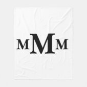 Gepersonaliseerde letter "M" monogram Sjabloon Fleece Deken (Voorkant)