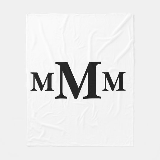 Gepersonaliseerde letter "M" monogram Sjabloon Fleece Deken (Voorkant)