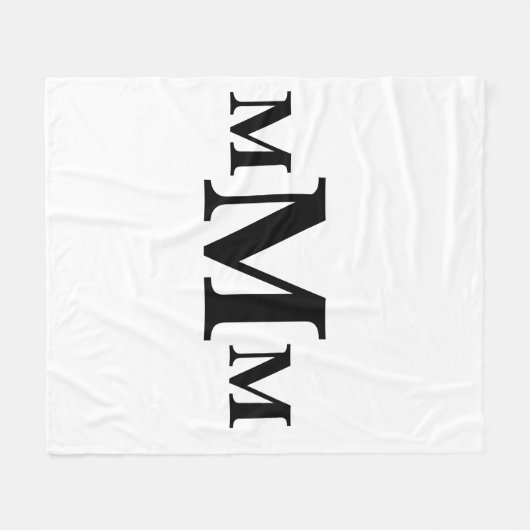Gepersonaliseerde letter "M" monogram Sjabloon Fleece Deken (Voorkant (Horizontaal))