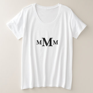 Gepersonaliseerde letter "M" monogram Sjabloon Grote Maat T-shirt