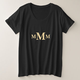Gepersonaliseerde letter "M" monogram Sjabloon Grote Maat T-shirt