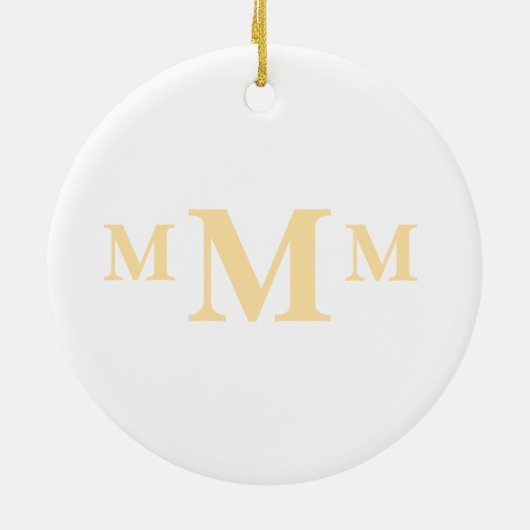 Gepersonaliseerde letter "M" monogram Sjabloon Keramisch Ornament (Achterkant)